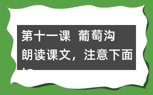 第十一課  葡萄溝  朗讀課文，注意下面加點(diǎn)字的讀音。