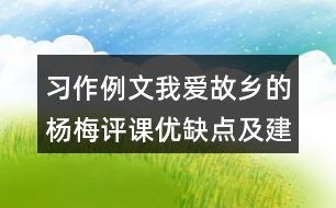 習(xí)作例文：我愛(ài)故鄉(xiāng)的楊梅評(píng)課優(yōu)缺點(diǎn)及建議