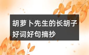 胡蘿卜先生的長胡子好詞好句摘抄