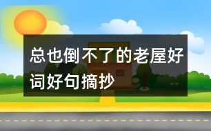 總也倒不了的老屋好詞好句摘抄