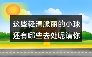 這些輕清脆麗的小球還有哪些去處呢請你發(fā)揮想象寫一寫