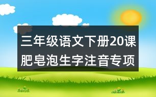 三年級(jí)語(yǔ)文下冊(cè)20課肥皂泡生字注音專項(xiàng)訓(xùn)練答案