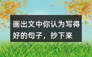 畫出文中你認(rèn)為寫得好的句子，抄下來