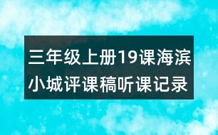 三年級(jí)上冊(cè)19課海濱小城評(píng)課稿聽課記錄教學(xué)反思