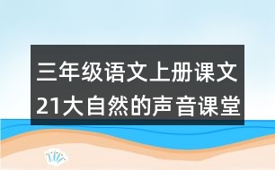 三年級(jí)語文上冊(cè)課文21大自然的聲音課堂筆記本課知識(shí)點(diǎn)