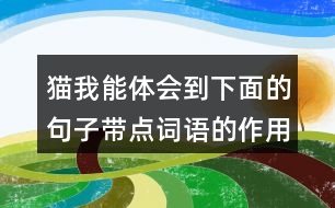 貓我能體會(huì)到下面的句子帶點(diǎn)詞語(yǔ)的作用，還能用這些詞語(yǔ)說(shuō)句子呢。