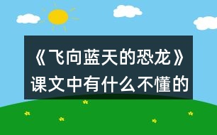 《飛向藍(lán)天的恐龍》課文中有什么不懂的問題并試著解決