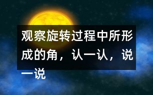 觀察旋轉(zhuǎn)過程中所形成的角，認(rèn)一認(rèn)，說一說，你發(fā)現(xiàn)了什么？