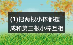 (1)把兩根小棒都擺成和第三根小棒互相平行?？匆豢?，這兩根小棒互相平行嗎?