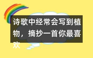 詩(shī)歌中經(jīng)常會(huì)寫到植物，摘抄一首你最喜歡的與植物有關(guān)的詩(shī)句