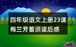 四年級語文上冊23課梅蘭芳蓄須讀后感