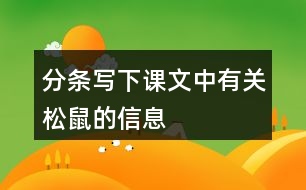 分條寫(xiě)下課文中有關(guān)松鼠的信息