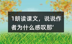 1、朗讀課文，說說作者為什么感嘆“那‘鳥的天堂’的確是鳥的天堂”。