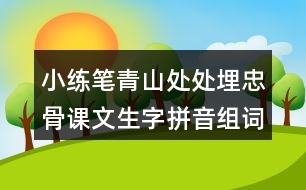 小練筆：青山處處埋忠骨課文生字拼音組詞