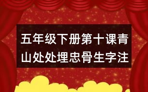 五年級下冊第十課青山處處埋忠骨生字注音專項練習