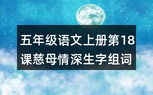 五年級(jí)語(yǔ)文上冊(cè)第18課慈母情深生字組詞與詞語(yǔ)理解