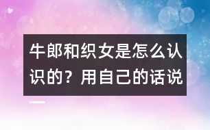 牛郎和織女是怎么認識的？用自己的話說一說