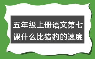 五年級上冊語文第七課什么比獵豹的速度更快生字組詞