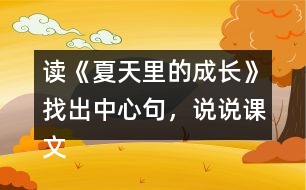 讀《夏天里的成長》找出中心句，說說課文是怎樣圍繞這句話來寫的。