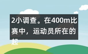 （2）小調(diào)查。在400m比賽中，運(yùn)動(dòng)員所在的起跑線位置是不一樣的，你知道這是為什么嗎？