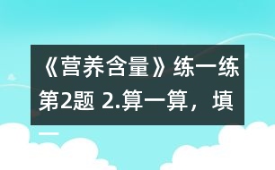 《營養(yǎng)含量》練一練第2題 2.算一算，填一填。