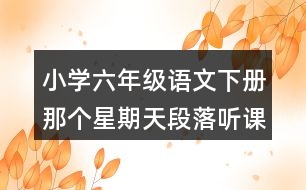 小學(xué)六年級(jí)語(yǔ)文下冊(cè)那個(gè)星期天段落聽(tīng)課筆記