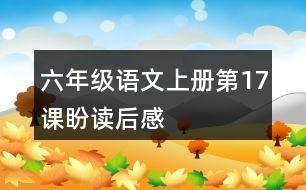 六年級(jí)語(yǔ)文上冊(cè)第17課盼讀后感