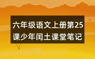 六年級(jí)語(yǔ)文上冊(cè)第25課少年閏土課堂筆記近義詞反義詞