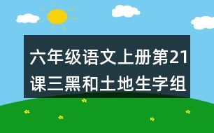 六年級語文上冊第21課三黑和土地生字組詞與近反義詞