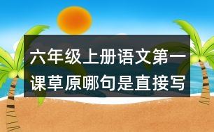 六年級(jí)上冊(cè)語(yǔ)文第一課草原哪句是直接寫(xiě)草原景色的？