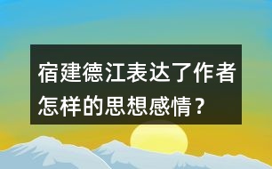 宿建德江表達(dá)了作者怎樣的思想感情？