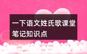 一下語文姓氏歌課堂筆記知識點(diǎn)