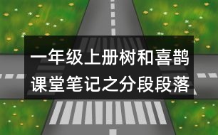 一年級(jí)上冊(cè)樹(shù)和喜鵲課堂筆記之分段段落大意