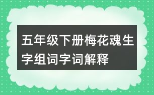 五年級下冊梅花魂生字組詞字詞解釋