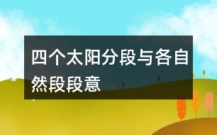 四個(gè)太陽分段與各自然段段意