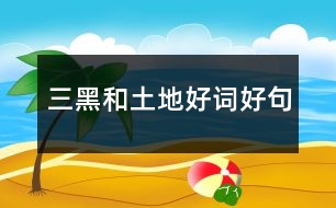 三黑和土地好詞好句