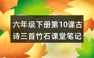 六年級下冊第10課古詩三首竹石課堂筆記之詩句賞析