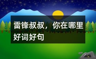 雷鋒叔叔，你在哪里好詞好句