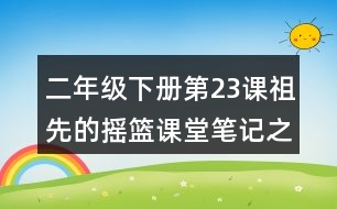 二年級(jí)下冊(cè)第23課祖先的搖籃課堂筆記之段落劃分及大意