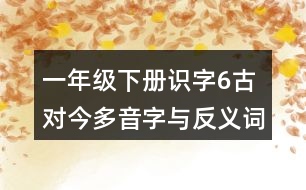 一年級下冊識字6：古對今多音字與反義詞