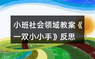 小班社會領(lǐng)域教案《一雙小小手》反思