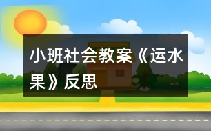 小班社會教案《運水果》反思