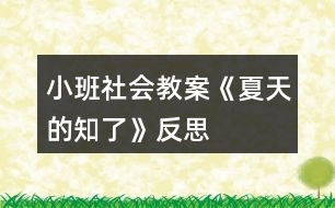 小班社會教案《夏天的知了》反思