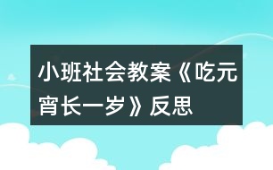 小班社會教案《吃元宵長一歲》反思