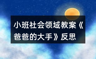 小班社會領(lǐng)域教案《爸爸的大手》反思