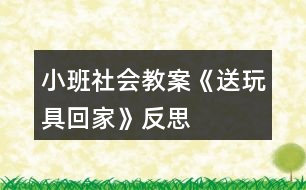 小班社會教案《送玩具回家》反思