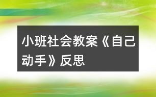 小班社會教案《自己動手》反思