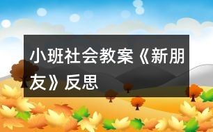 小班社會教案《新朋友》反思