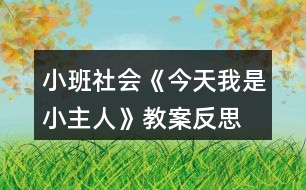 小班社會(huì)《今天我是小主人》教案反思