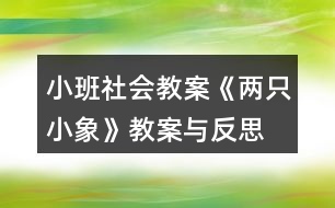 小班社會(huì)教案《兩只小象》教案與反思